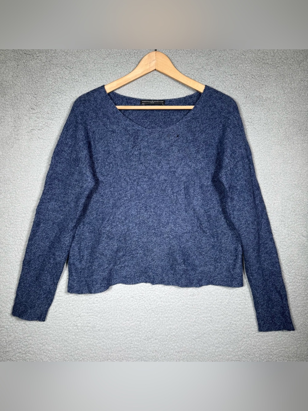 Peruvian Connection 100% Royal Alpaca Blue Pullover Sweater Size Medium